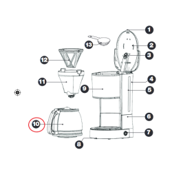 Κανάτα καφετιέρας γαλλικού καφέ PYREX/IZZY original IZZY KAFKA0049