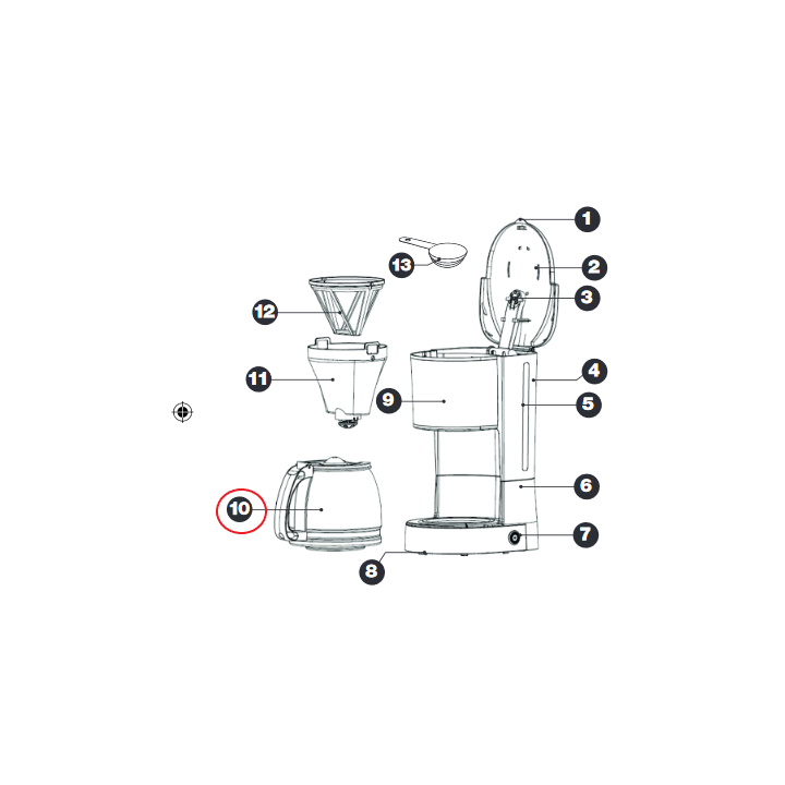 Κανάτα καφετιέρας γαλλικού καφέ PYREX/IZZY original IZZY KAFKA0049