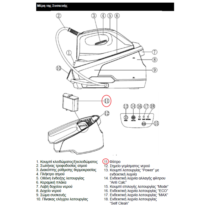 Φίλτρο νερού ατμοσυστήματος IZZY Optimum Plus original IZZY SIFIL0009