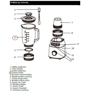 Γυάλινη κανάτα μπλέντερ IZZY BL 633A original