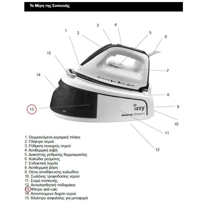 Φίλτρο νερού  αντιαλκαλικό anti-calc γεννήτριας ατμού ΙΖΖΥ original