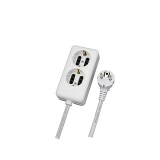 Δίπριζο ευθύα με καλώδιο χωρίς διακόπτη ΓΕΝΙΚΗΣ ΧΡΗΣΗΣ