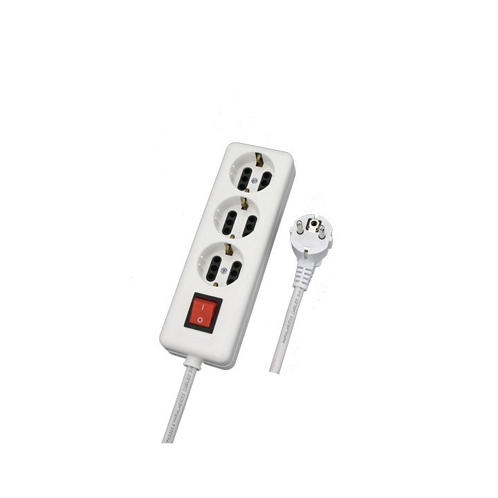 Τρίπριζο ευθύα με καλώδιο και διακόπτη ΓΕΝΙΚΗΣ ΧΡΗΣΗΣ