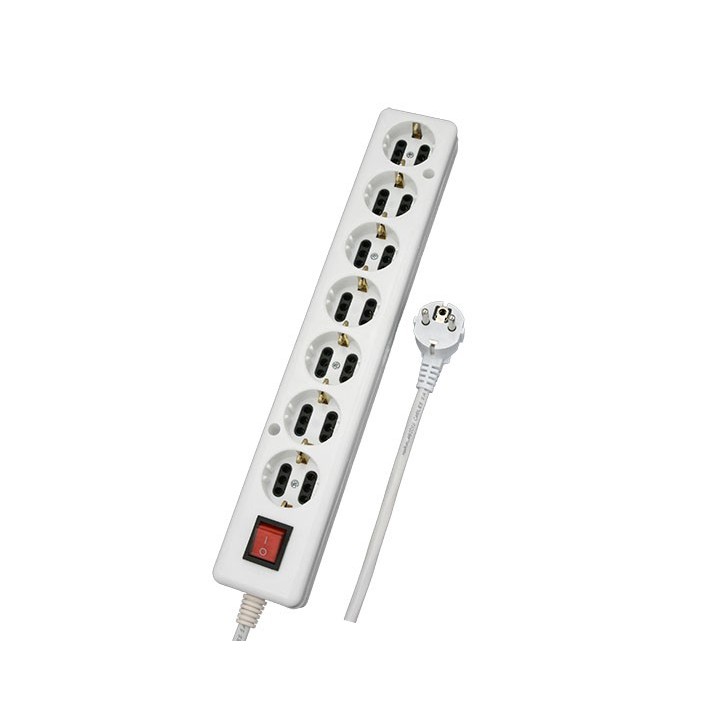 Επτάπριζο ευθύα με καλώδιο και διακόπτη ΓΕΝΙΚΗΣ ΧΡΗΣΗΣ