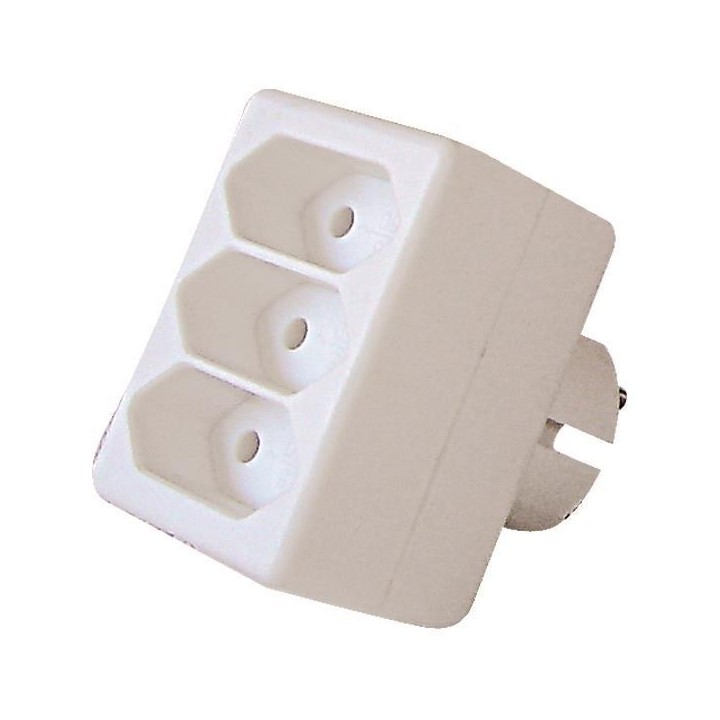 Αντάπτορας από ένα σούκο αρσενικό σε τρία απλά θυληκά ΓΕΝΙΚΗΣ ΧΡΗΣΗΣ EUROLAMP POL0033