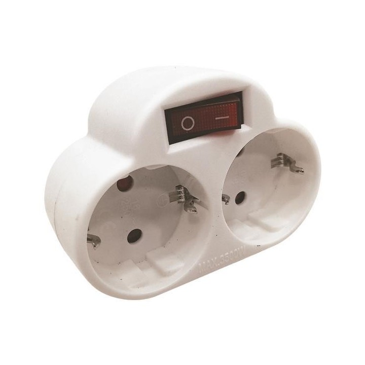 Αντάπτορας από ένα σούκο αρσενικό σε δύο σούκο θυληκά με διακόπτη ΓΕΝΙΚΗΣ ΧΡΗΣΗΣ