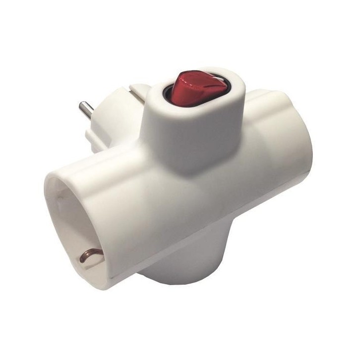 Αντάπτορας σταυρός από ένα σούκο αρσενικό σε τρία σούκο θυληκά με διακόπτη ΓΕΝΙΚΗΣ ΧΡΗΣΗΣ EUROLAMP POL0038