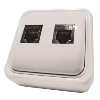 Πρίζα εξωτερική τηλεφώνου διπλή μίνι ΓΕΝΙΚΗΣ ΧΡΗΣΗΣ