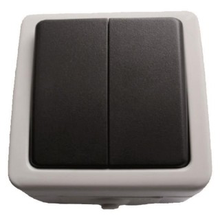 Διακόπτης στεγανός εξωτερικός διπλός κομιτατέρ γκρί ΓΕΝΙΚΗΣ ΧΡΗΣΗΣ