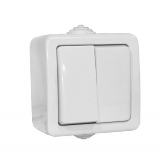 Διακόπτης στεγανός εξωτερικός διπλός κομιτατέρ λευκός ΓΕΝΙΚΗΣ ΧΡΗΣΗΣ ΓΕΝΙΚΗΣ ΧΡΗΣΗΣ DY0018