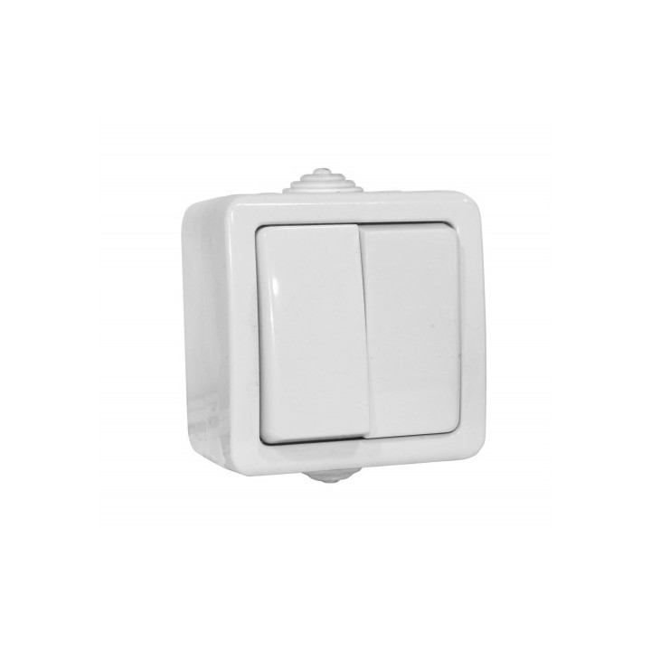 Διακόπτης στεγανός εξωτερικός διπλός κομιτατέρ λευκός ΓΕΝΙΚΗΣ ΧΡΗΣΗΣ ΓΕΝΙΚΗΣ ΧΡΗΣΗΣ DY0018