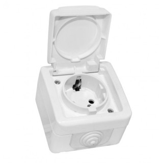 Πρίζα σούκο μονή στεγανή εξωτερική λευκή ΓΕΝΙΚΗΣ ΧΡΗΣΗΣ ΓΕΝΙΚΗΣ ΧΡΗΣΗΣ DY0020