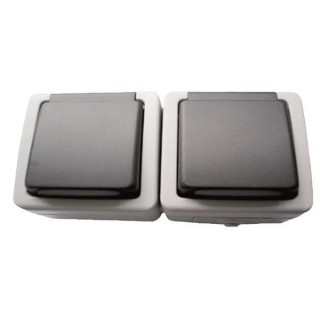 Πρίζα σούκο διπλή στεγανή εξωτερική λευκή ΓΕΝΙΚΗΣ ΧΡΗΣΗΣ ΓΕΝΙΚΗΣ ΧΡΗΣΗΣ DY0022