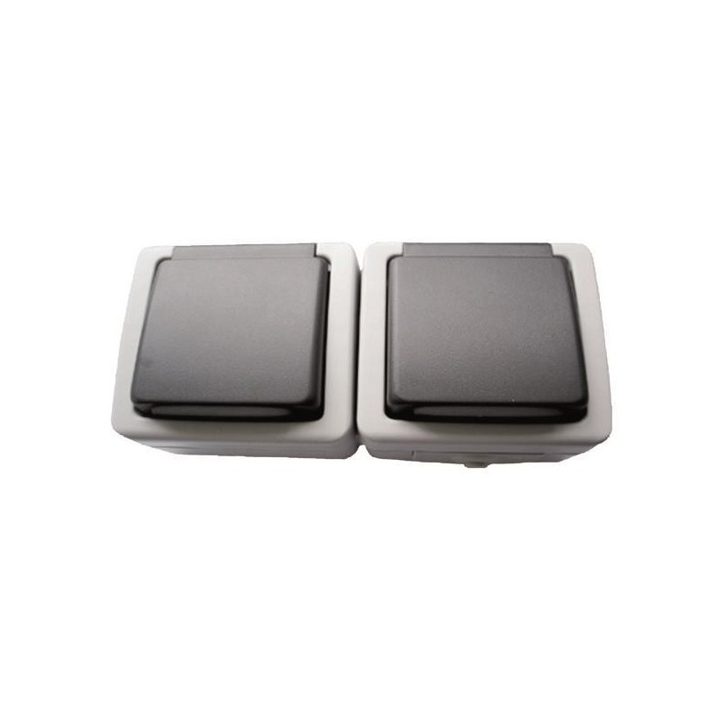 Πρίζα σούκο διπλή στεγανή εξωτερική λευκή ΓΕΝΙΚΗΣ ΧΡΗΣΗΣ ΓΕΝΙΚΗΣ ΧΡΗΣΗΣ DY0022