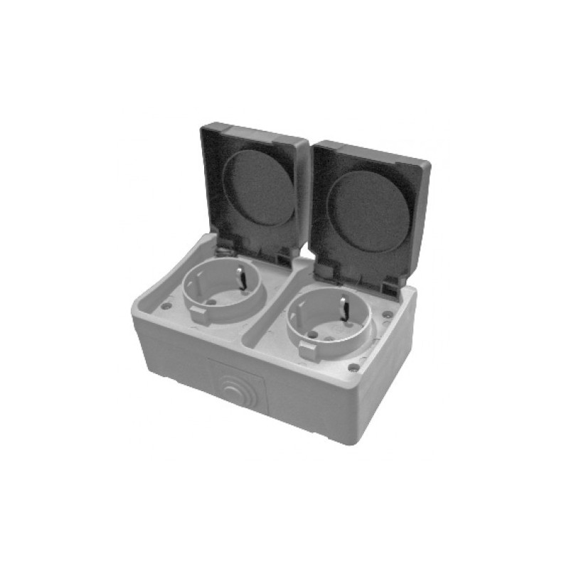 Πρίζα σούκο διπλή στεγανή εξωτερική λευκή ΓΕΝΙΚΗΣ ΧΡΗΣΗΣ ΓΕΝΙΚΗΣ ΧΡΗΣΗΣ DY0022