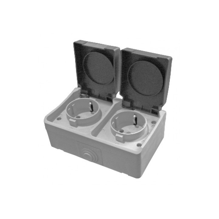 Πρίζα σούκο διπλή στεγανή εξωτερική λευκή ΓΕΝΙΚΗΣ ΧΡΗΣΗΣ ΓΕΝΙΚΗΣ ΧΡΗΣΗΣ DY0022