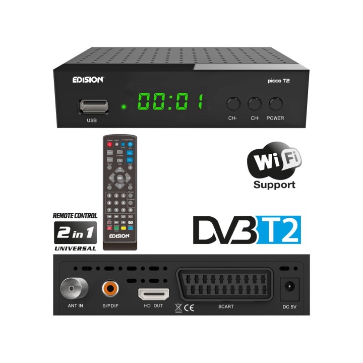 Επίγειος ψηφιακός δέκτης MPEG-4 υψηλής ευκρίνειας PICCO T2 EDISION