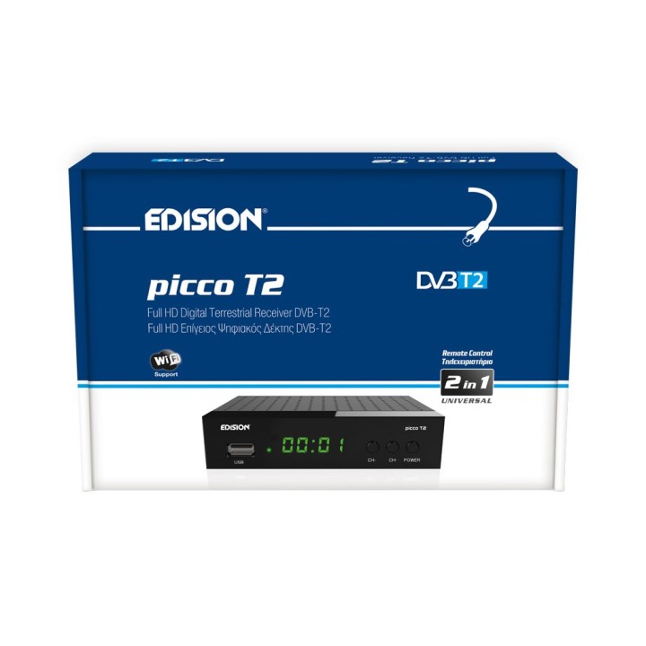 Επίγειος ψηφιακός δέκτης MPEG-4 υψηλής ευκρίνειας PICCO T2 EDISION