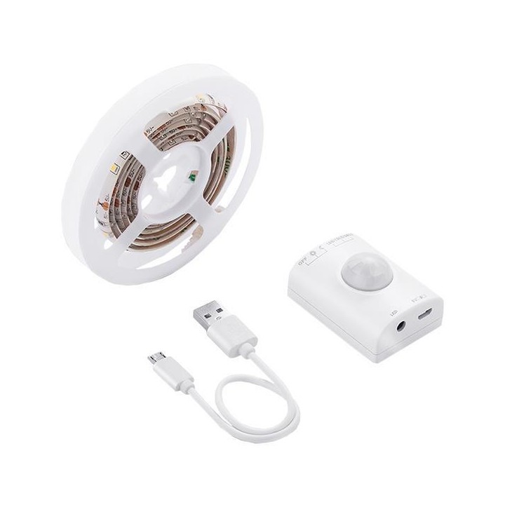 Ταινία Led με αισθητήρα κίνησης 1m θερμό χρώμα μπαταρίας  TLED0002