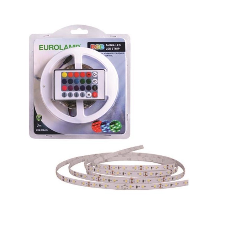 Ταινία Led κίτ 3 μέτρων RGB 10W/m EUROLAMP 147-70011