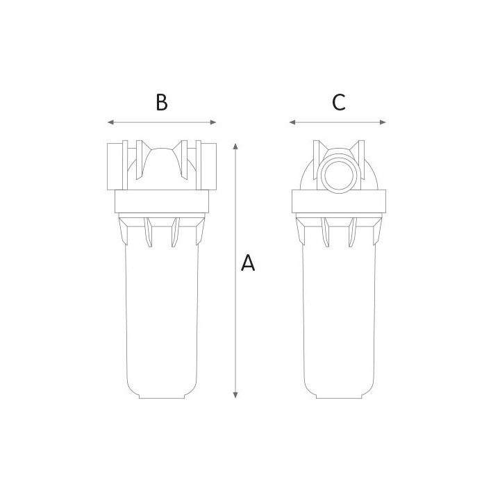 Φίλτρο νερού κάτω πάγκου DP 10'' μονό 1/2'' ATLAS FILTRI λευκό