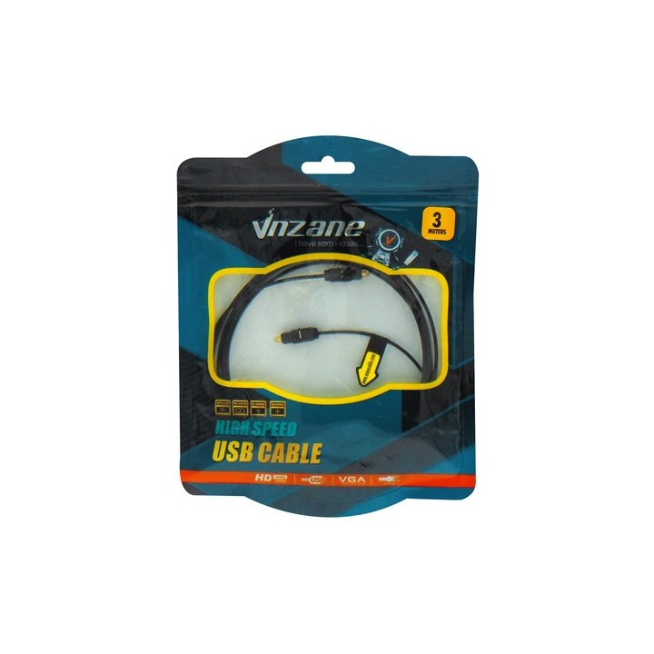 Καλώδιο οπτικής ίνας Toslink σε Toslink connector PVC 3m σε μαύρο χρώμα