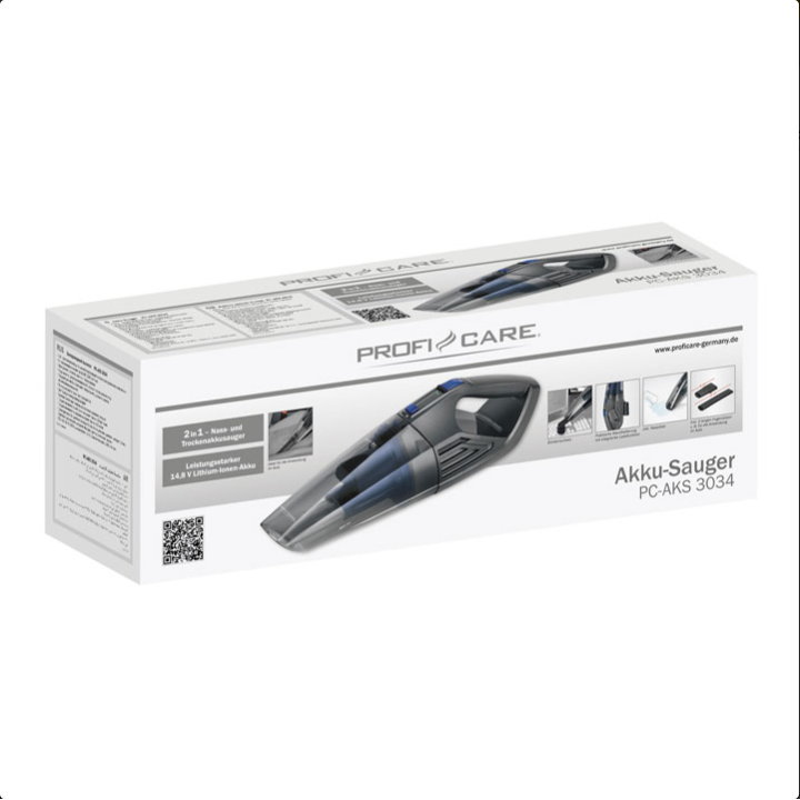 Επαναφορτιζόμενο σκουπάκι χειρός wet & dry 14,8V, που λειτουργεί με μπαταρία λιθίου 2200 mAh