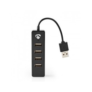 Καλώδιο USB 2.0 Hub 4 θυρών, σε μαύρο χρώμα  233-1403