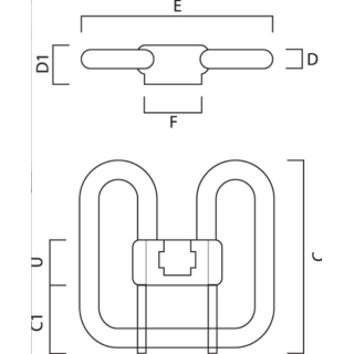 Λάμπα φθορίου  πέταλο  Lynx QE 28W GR10Q 840 SYLVANIA