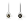 TV antenna cable RF male to RF female 10m, white
