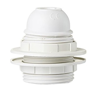 Ντουί βακελίτη ροδέλας με δακτυλίδη λευκό E27 ΓΕΝΙΚΗΣ ΧΡΗΣΗΣ