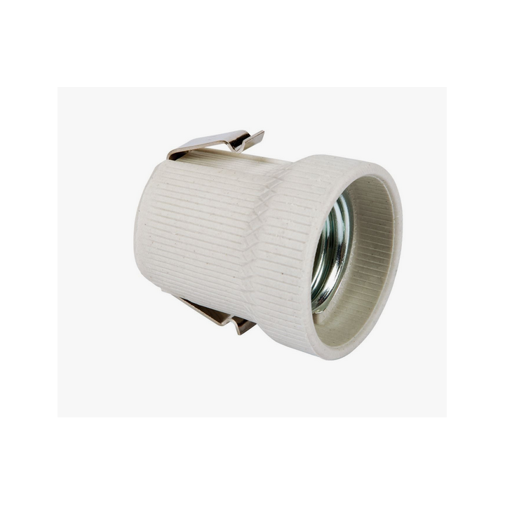 Ντουί πορσελάνης λευκό E27 με λαμάκι προς τα κάτω ΓΕΝΙΚΗΣ ΧΡΗΣΗΣ