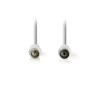 Καλώδιο κεραίας TV RF αρσενικό σε RF θηλυκό 5m, λευκό ΓΕΝΙΚΗΣ ΧΡΗΣΗΣ TV0003w