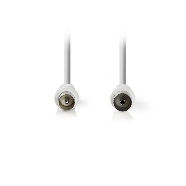 Καλώδιο κεραίας TV RF αρσενικό σε RF θηλυκό 5m, λευκό ΓΕΝΙΚΗΣ ΧΡΗΣΗΣ TV0003w