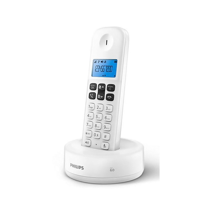 Ασύρματη τηλεφωνική συσκευή άσπρη D1611W/34 PHILIPS με λειτουργία ανοιχτής ακρόασης PHILIPS D1611W