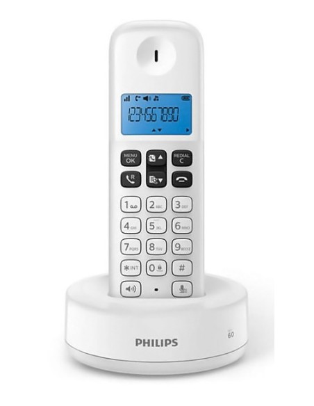 Ασύρματη τηλεφωνική συσκευή άσπρη D1611W/34 PHILIPS με λειτουργία ανοιχτής ακρόασης PHILIPS D1611W