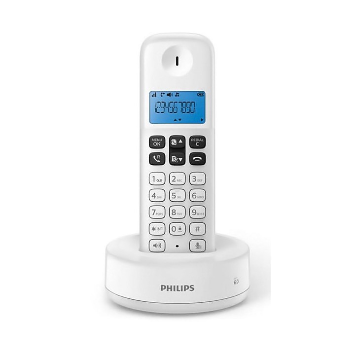 Ασύρματη τηλεφωνική συσκευή άσπρη D1611W/34 PHILIPS με λειτουργία ανοιχτής ακρόασης