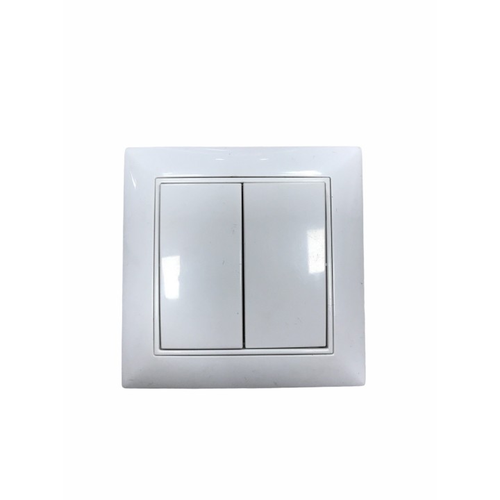 Διακόπτης χωνευτός διπλός K/R - A/R λευκός ANESTECH ANESTECH DYH0003