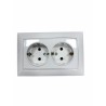 Πρίζα σούκο διπλή χωνευτή λευκή ANESTECH