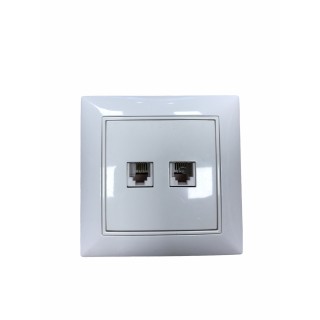 copy of Διακόπτης χωνευτός διπλός K/R λευκός ANESTECH