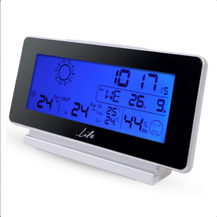 Μετεωρολογικός σταθμός με ασύρματη εξωτερική μονάδα μέτρησης θερμοκρασίας και ρολόι/ξυπνητήρι LIFE  221-0008