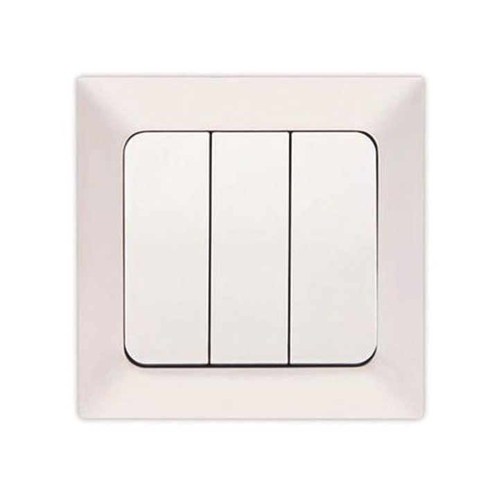 Διακόπτης χωνευτός τριπλός λευκός Nead ΓΕΝΙΚΗΣ ΧΡΗΣΗΣ DYH0014