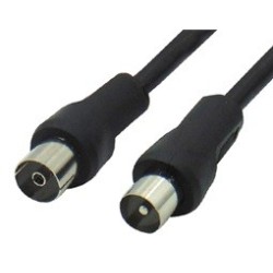 Καλώδιο κεραίας TV RF αρσενικό σε RF θηλυκό 2.5m, μαύρο ΓΕΝΙΚΗΣ ΧΡΗΣΗΣ TV0002b