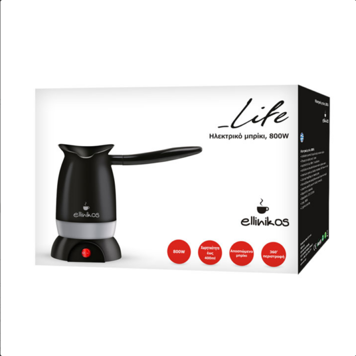 Hλεκτρικό μπρίκι για Ελληνικό καφέ και ζεστό νερό, 800W LIFE