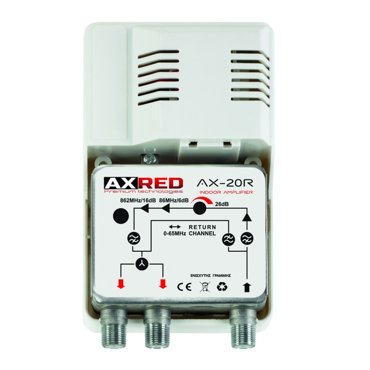 Ενυσχυτής γραμμής AXRED AX-20 86-862MHz ΓΕΝΙΚΗΣ ΧΡΗΣΗΣ AXRED0001