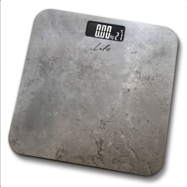 Ηλεκτρονική ζυγαριά μπάνιου, με ένδειξη θερμοκρασίας χώρου και λευκά LED ψηφία LIFE