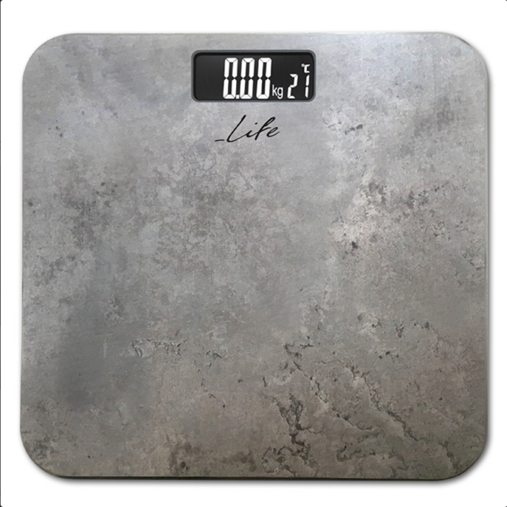 Ηλεκτρονική ζυγαριά μπάνιου, με ένδειξη θερμοκρασίας χώρου και λευκά LED ψηφία LIFE  221-0075