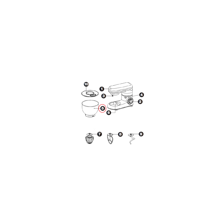 Ανοξείδωτο μπολ κουζινομηχανή SB-1010 SILVER PYREX IZZY 333198