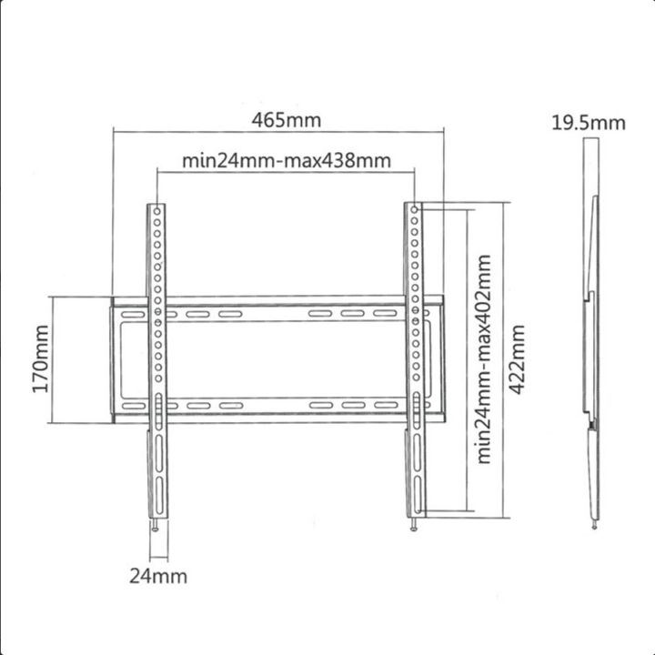 Επιτοίχια βάση στήριξης για τηλεοράσεις LED/LCD/Plasma από 32" έως 55" SONORA