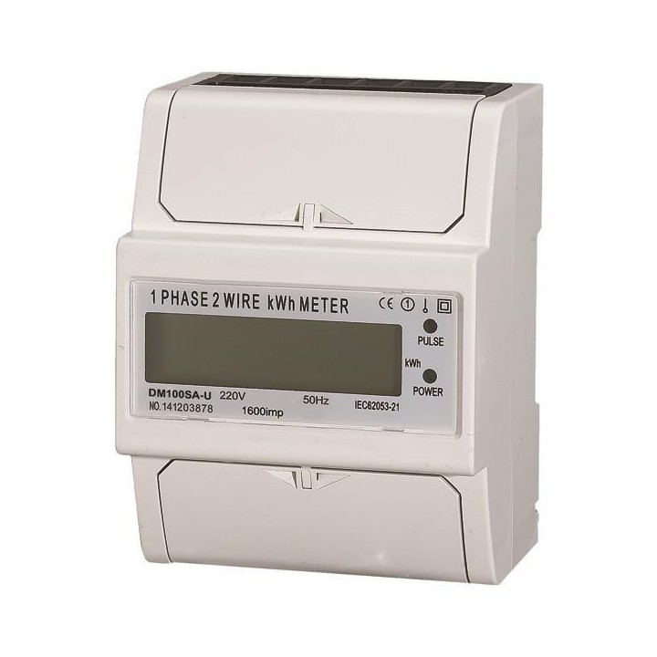 Μετρητής ράγας ψηφικός μονοφασικός φαρδύς 50A